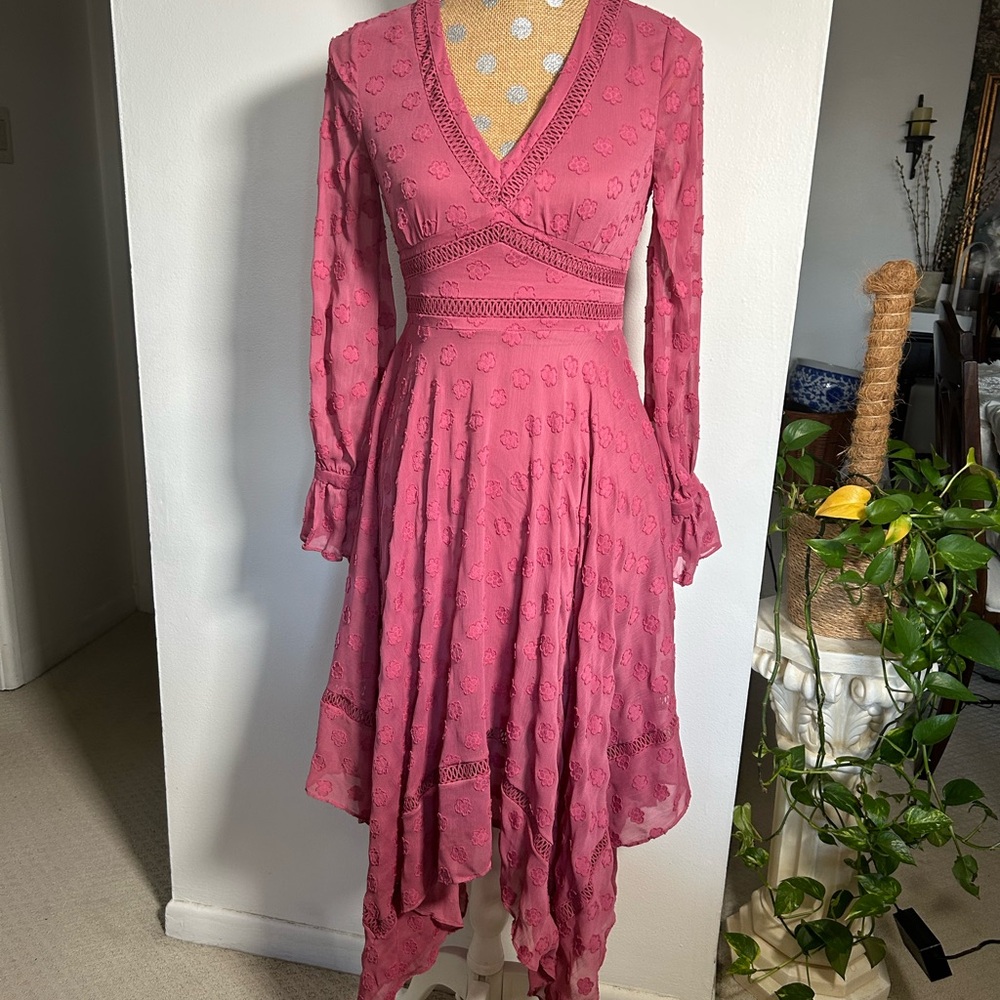 Elegant Pink Floral Dress